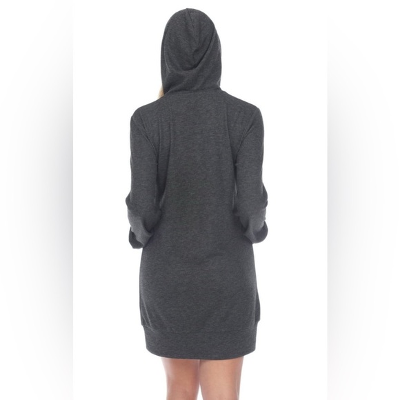Casual and Lightweight Gray Hooded Sweatshirt Dress, size XL - Picture 14 of 15